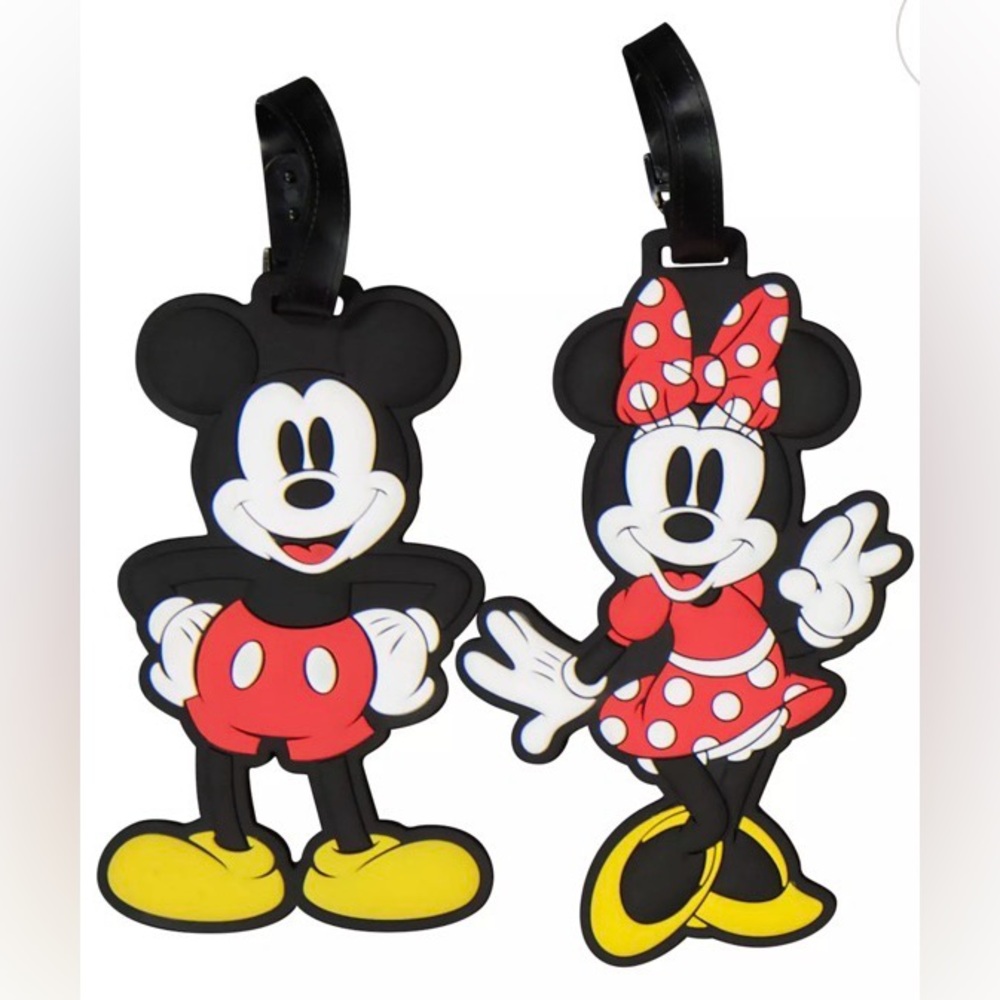 Disney Mickey & Minnie Character Luggage Tags - Black, Red, Yellow, White - Picture 3 of 3